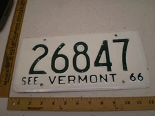 1966 66 VERMONT VT LICENSE PLATE 26847