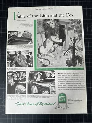 Vintage 1935 Quaker State Motor Oil Print Ad