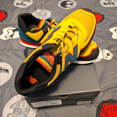 New Balance 574T Harvest Gold Blaze Leather Lace-Up Sneakers U574TZ2 Men s