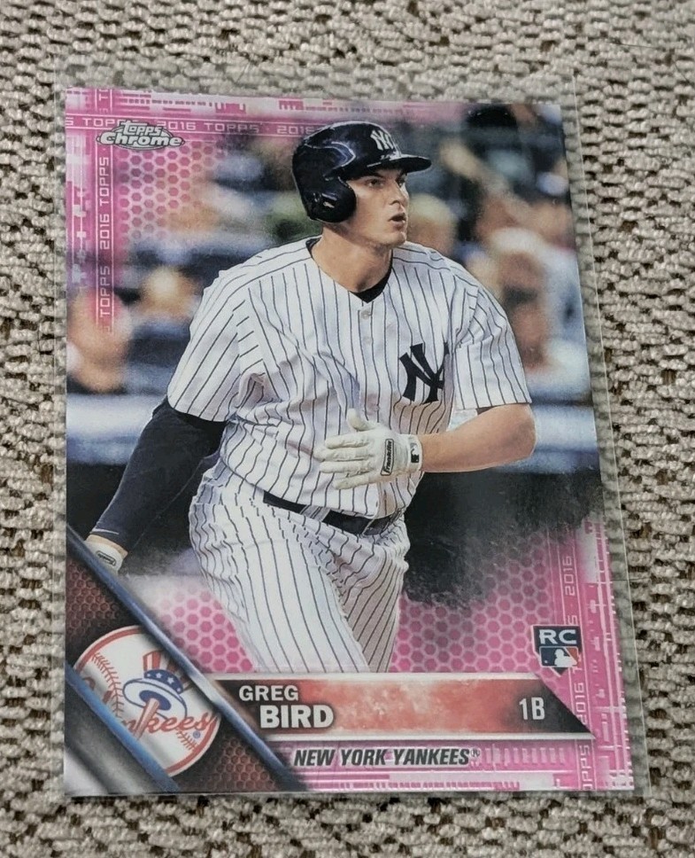 2016 GREG BIRD TOPPS CHROME PINK REFRACTOR #128 (YANKEES)