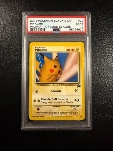 2001 Black Star Promo #26 - Pikachu - Mint - Pokemon League - PSA 9!