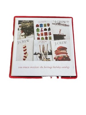 J.Crew Factory 100 Piece Puzzle Heritage Holiday Catalog Gift Box Complete 