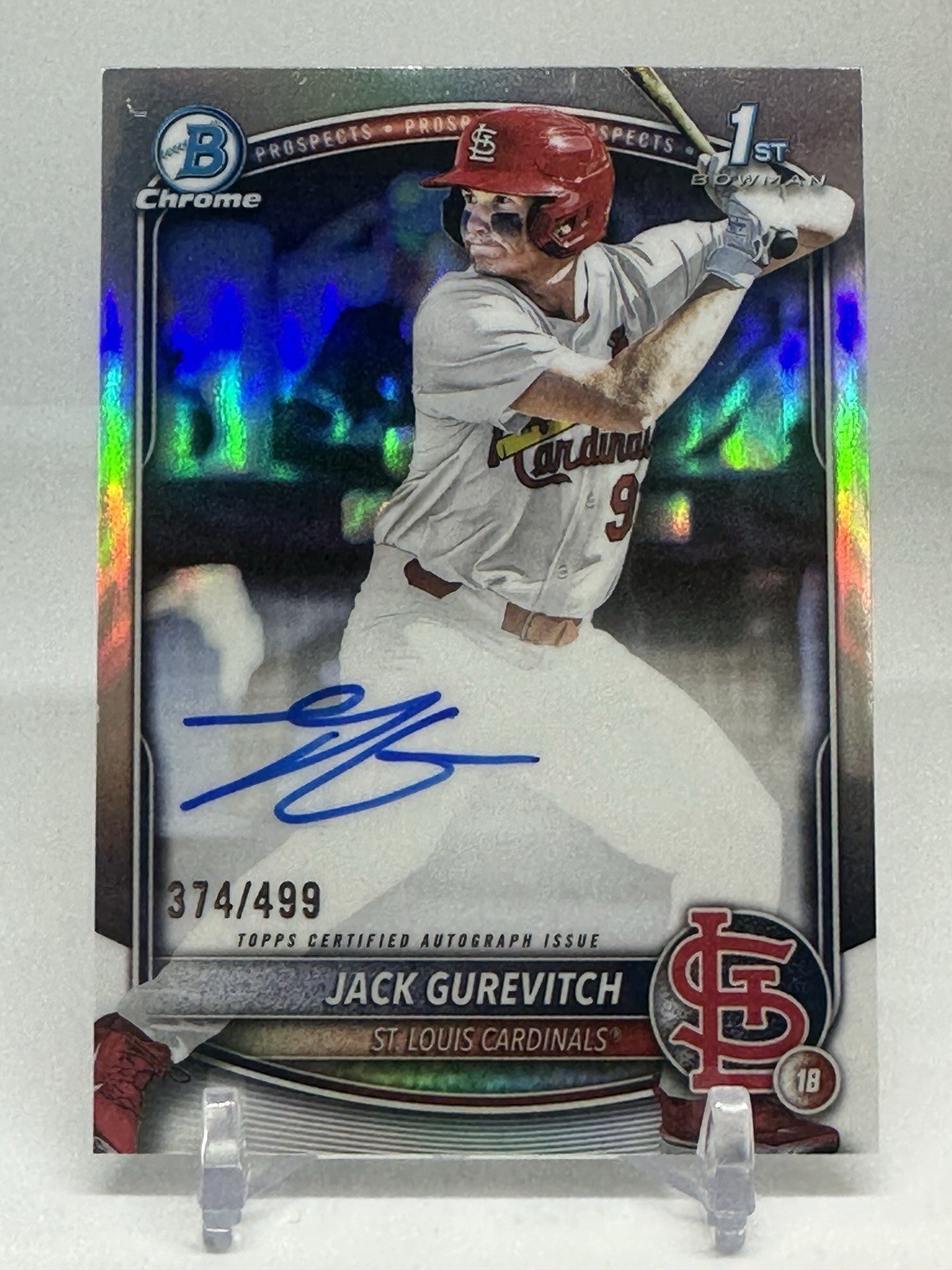 2025 Bowman Draft Jack Gurevitch 1st Chrome Refractor Auto /499 #CPA-JG