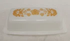 Vintage Pyrex USA Gold Floral Butterfly Butter Dish/Twinkie Dish