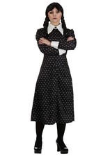 Women's Wednesday Addams Polka Dot Costume Dress
