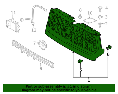 Genuine Toyota Grille Assembly 53101-0C031-B1 | eBay