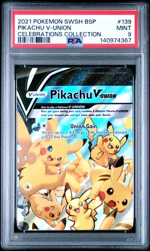 2021 POKEMON SWSH PROMO CELEBRATIONS COLLECTION #139 PIKACHU V-UNION PSA 9