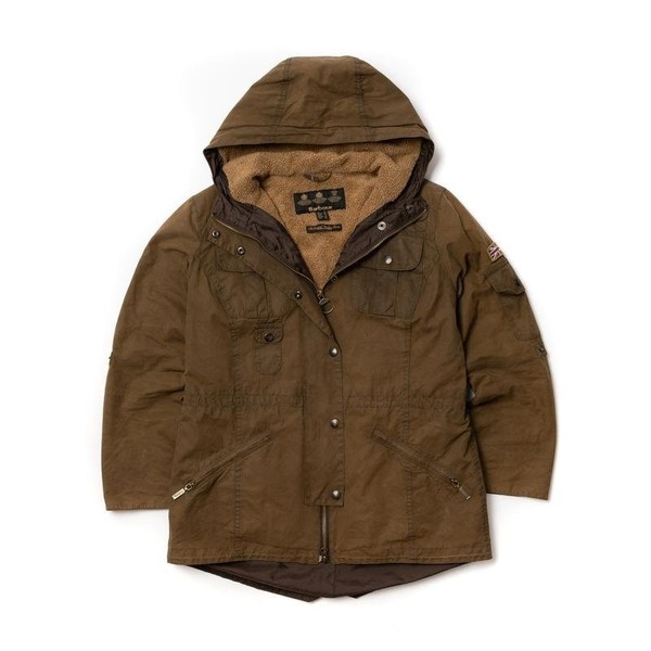 Women Barbour Jacket Khaki Cotton 36 / S / 44
