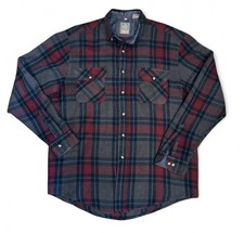 Vintage Outdoor Exchange Mens Plaid Flannel Tall US Large Red Grey