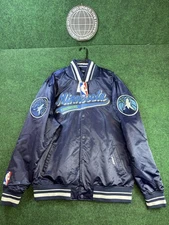 Men's Pro Standard Minnesota Timberwolves Snap Satin Jacket Sz 2XL DEFECT