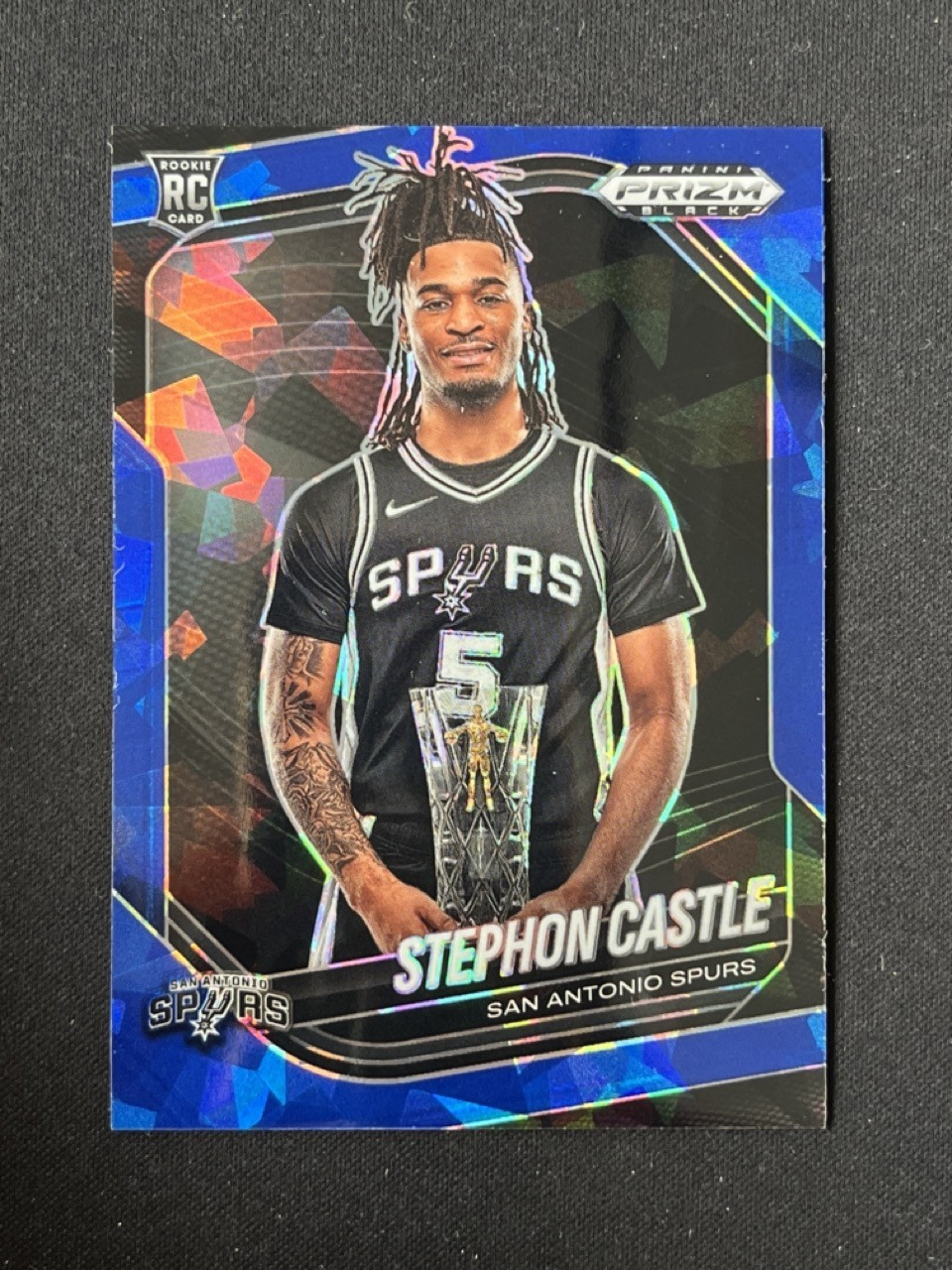 Stephon Castle 2024-25 Panini Prizm Black Blue Ice Prizm 123/125 RC #96