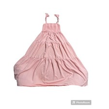 Francesca's Mi Ami Tiered Tank Maxi Dress Womens Size Small Shirred Ruched Pink