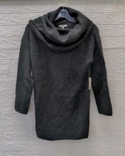 New Banana Republic Oversized Fuzzy Alpaca-Blend Sweater Dress Black Size XXS