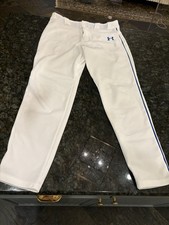 Under Armour Boys Vanish White Baseball Pants w/ Blue Piping Youth XL GU