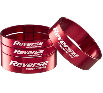 Reverse Alu Vorbau / SCS Spacer Set 1 1/8'' 2x 5mm 2x 10mm rot