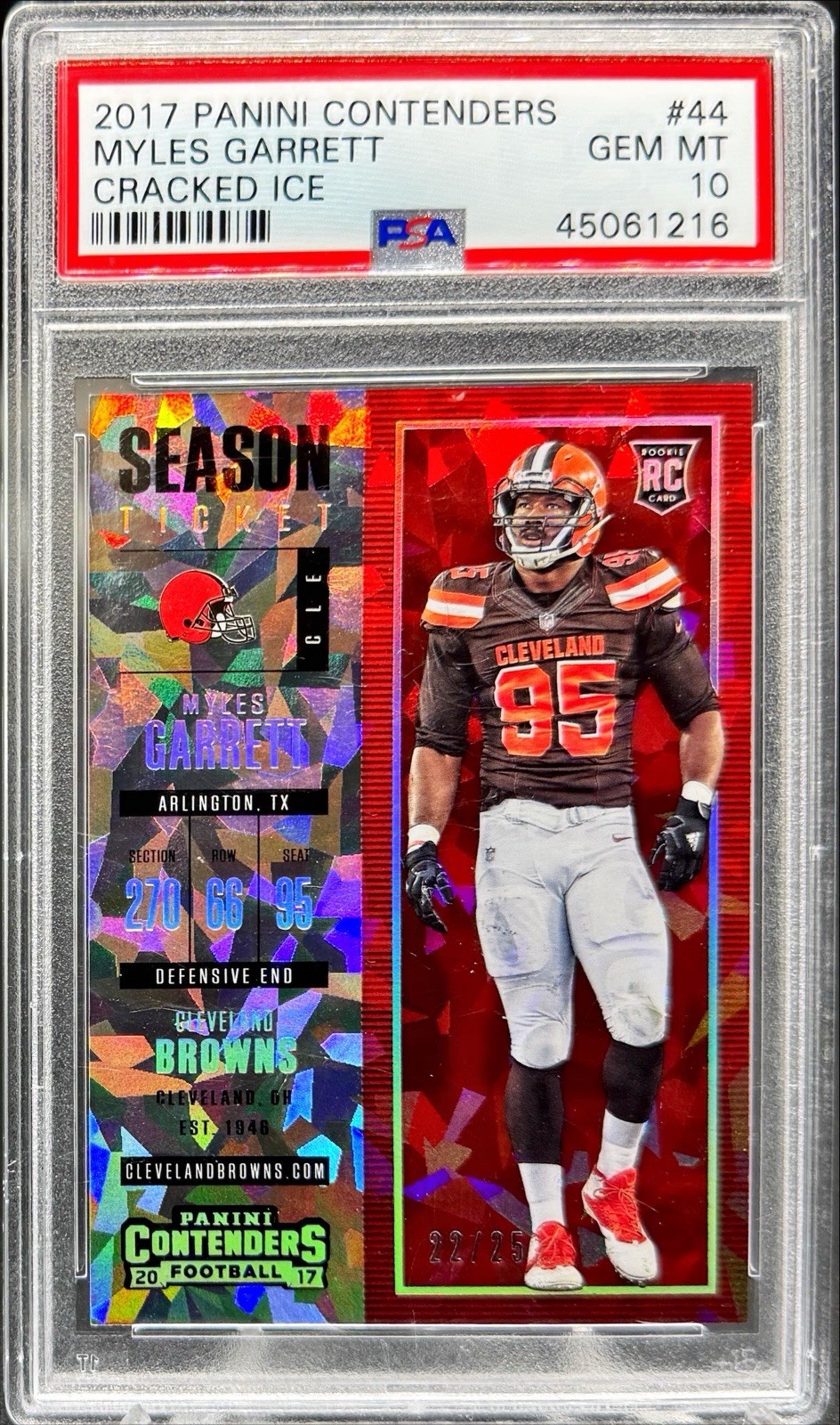 Myles Garrett Panini Contenders #44 Cracked Ice