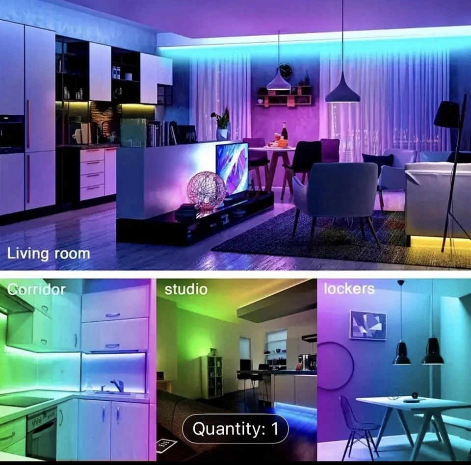 16.4ft Smart RGB LED Light Strip with Music Sync, Comes with 44 - Key Remote - Image 2 of 4