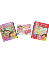 Nick Jr Dora The Explorer Lot Of 3 Puzzle And Games, Great Shape And 100% Comp