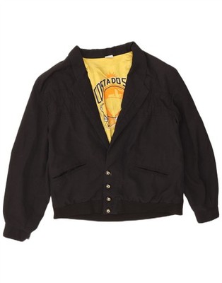 Vintage Mens Bomber Jacket Large Black Cotton DB06