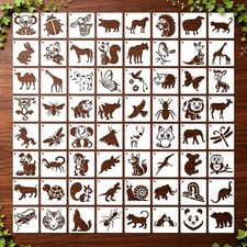 64PCS 3 Inch Animal Stencils for Painting, Stencils for Crafts