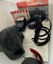 Konica Autoreflex TC Camera Sun Dial Flash Auto Tele Converter Lens Leather Case