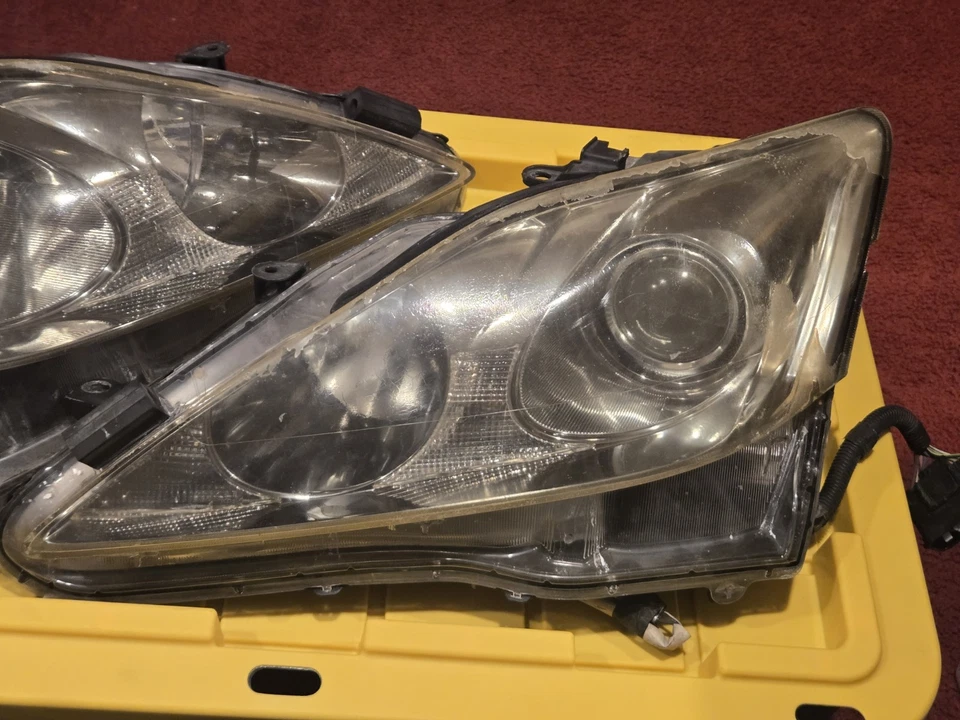Juego de pares de faros halógenos derecho izquierdo Lexus IS 250 350 2006-2009 originales OEM Foto 2 de 4