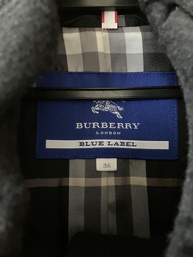Burberry Blue Label Long Coat Black Angora With Belt Size 38 For Women thumbnail 2