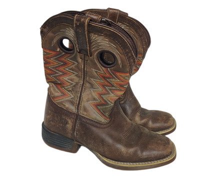 Durango Lil' Rebel Pro Tiger Eye Western Boots  Kids 2M Brown Leather DBT0226C