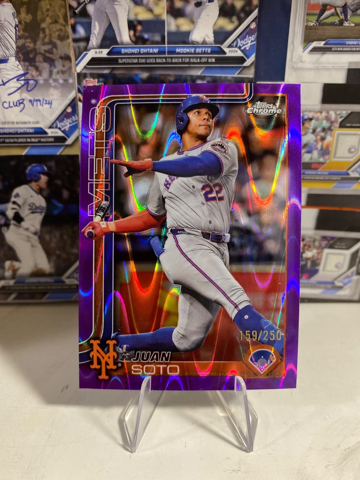 2025 topps chrome juan soto purple wave /250 No. 200 