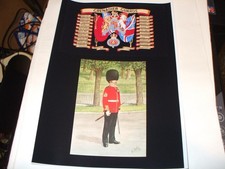 THE GRENADIER GUARDS A4 BATTLE HONOURS PRINT WITH A MOUNTED UNUSED POSTCARD