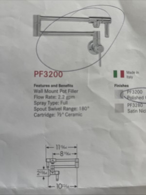 Wall mount pot filler