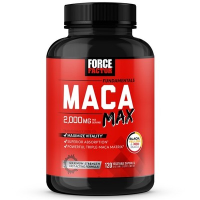 Force Factor Maca Max 2000mg Enhance Sex Drive, Improve Sexual Well Being 120ct