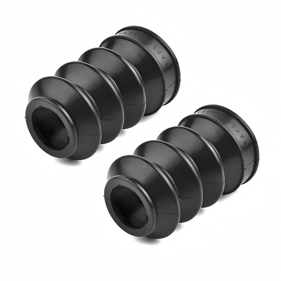 Black Rubber Front Fork Cover Dust Gaiters Boots For Harley Sportster Dyna - Image 4 of 4