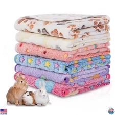 Cozy 6-Pack Guinea Pig Cage Liners - Washable Fleece Bedding 30x20 for Small