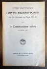 Encyclical Religion "Divini Redemptoris" Against Communism 1937