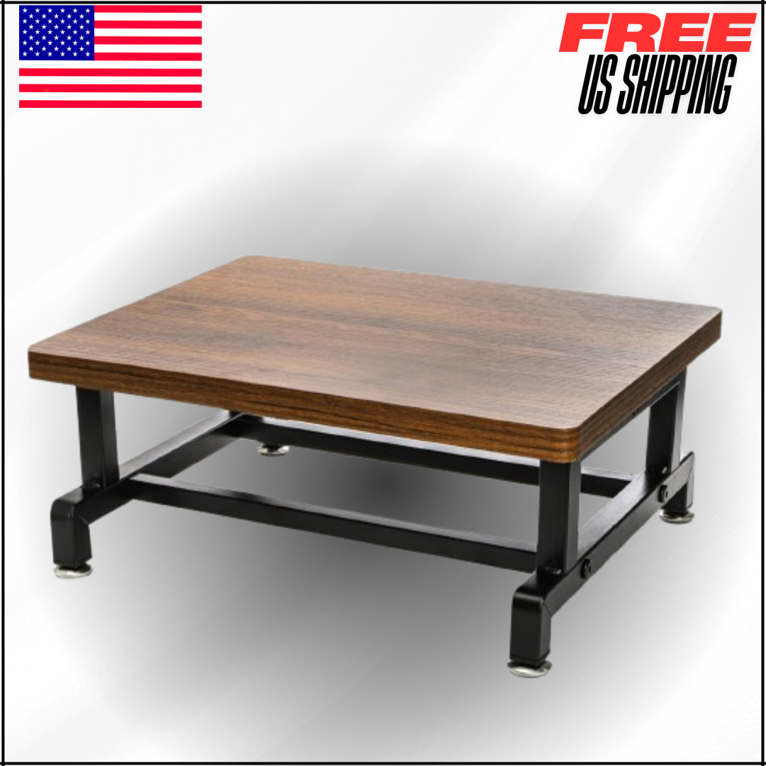 Wood One Step Stool, Anti Slip Bed Steps for Beds Riser, Heavy Duty Steel Frame