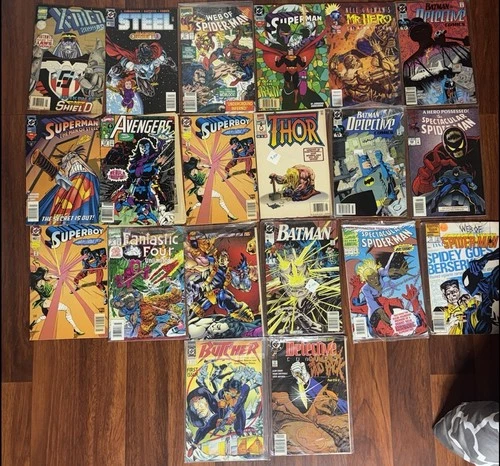 Vintage 90s Comic Book Lot 20 Batman Spider-Man Superman X-Men Marvel DC