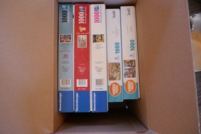 LOT OF 5 RAVENSBURGER 1000 pc puzzles LIONS & TIGERS & BEARS, OH MY! & MORE  EC