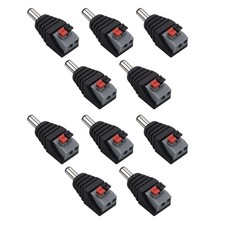 10 Male 5.5mm x 2.1mm DC Power Jack Screwless Quick Connect for LED 12V 24V
