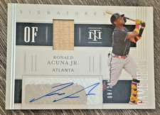 Ronald Acuna Jr 2021 National Treasures Game Gear Game-Used Bat AUTO  /25 Braves