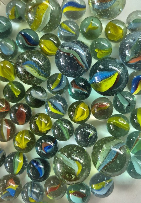 Marbles lot of 60 Vintage Cat's Eyes 
