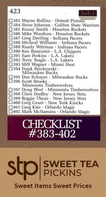 1990-91 SkyBox #423 Checklist: 383-423