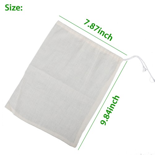 3PCS Organic Cotton Nut Milk Bag Reusable Food Strainer Brew Coffee Cheese Cloth - Picture 6 of 11