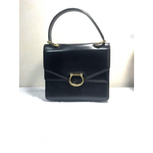 メイク道具・化粧小物 vintage made in ITALY CELINE bag Vintage Old Celine Leather Top Handle Handbag Gancini Made in
