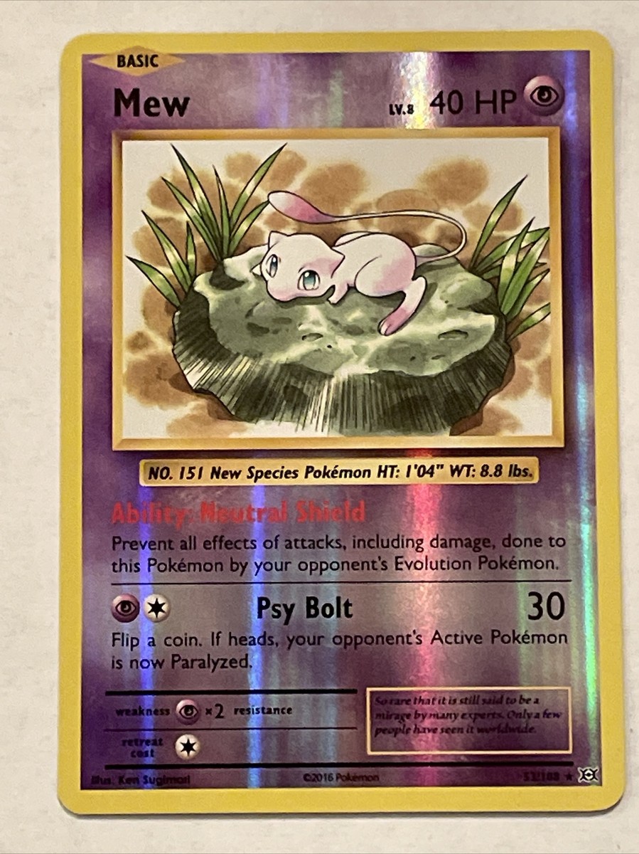 Mew - 53/108 - Rare Reverse Holo PL Pokemon XY Evolutions
