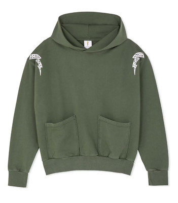The Rad Black Kids L104106 Mens Green Racer Hoodie Size M