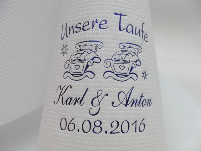 HANDGEFERTIGT 50 mit Namen bedruckte Servietten rosa/blau: TAUFE/Zwillinge/Junge/Mädchen/Kind