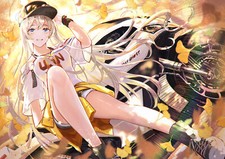 Landscape anime girls art 2d portrait azur lane Custom Gaming Mat Desk