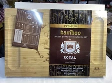 ROYAL CRAFT WOOD Unique Bamboo Charcuterie Board, Cheese Platter & Serving Tr...
