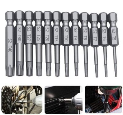12pc Torx Bit Set Quick Change connect impact driver drill Security Tamper Proof